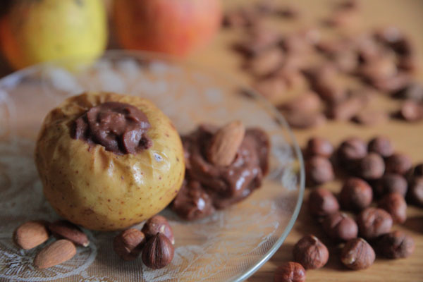 Pommes au four à la purée de châtaigne