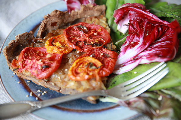 Tarte sans gluten aux deux tomates