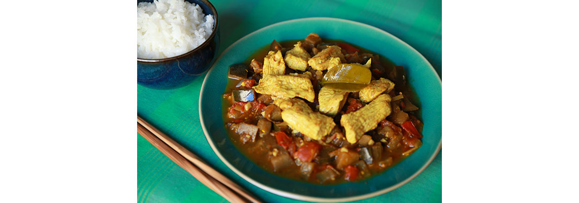 Curry de dinde et d’aubergine