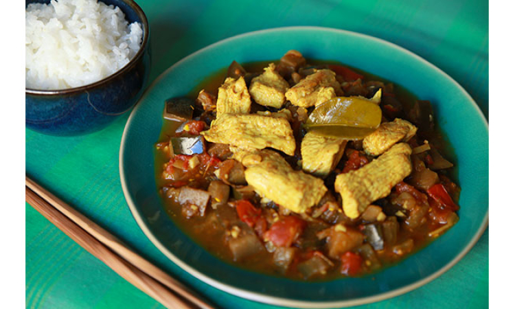 Curry de dinde et d’aubergine